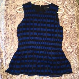 Club Monaco Blue & Black Polyester Shirt